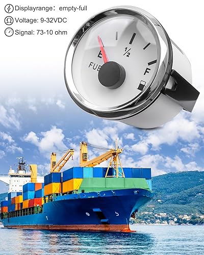 Miniatura 3 de Medidor de palanca de combustible marino de 73-10 ohmios, 2 pulgadas, 2.047 in, medidor universal de tanque de combustible para barco, 9-32 V con