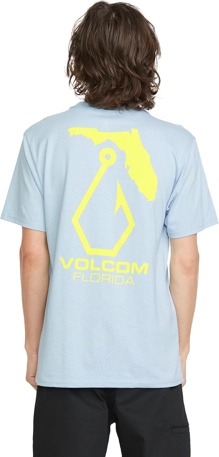 Volcom Men's Reelin Tee – Heavyweight Ring-Spun Cotton Graphic Crew Neck Short Sleeve Shirt, Vineyard Green, XX-Large - Image 3