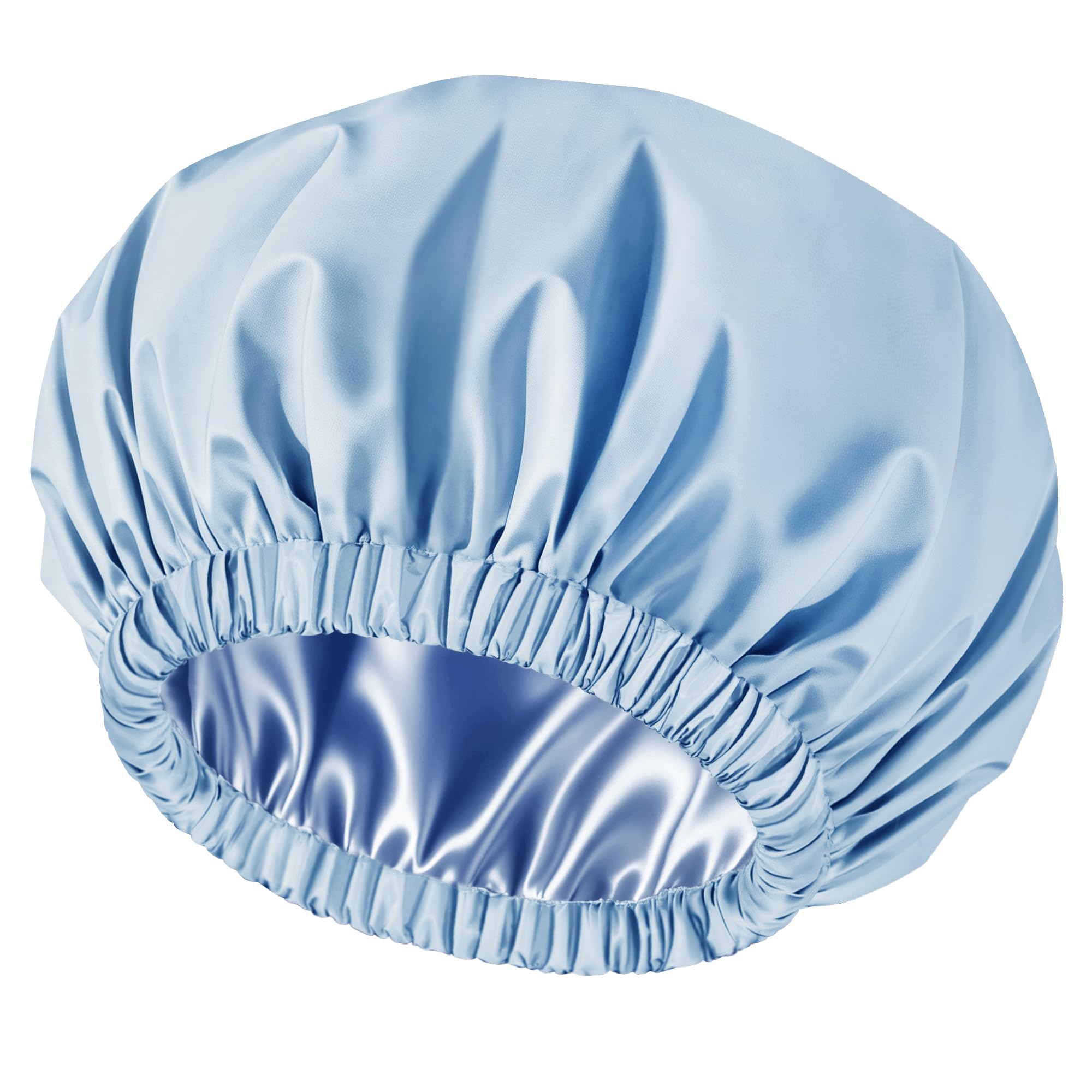 Satin Shower Cap for Women - Waterproof & Reusable -9