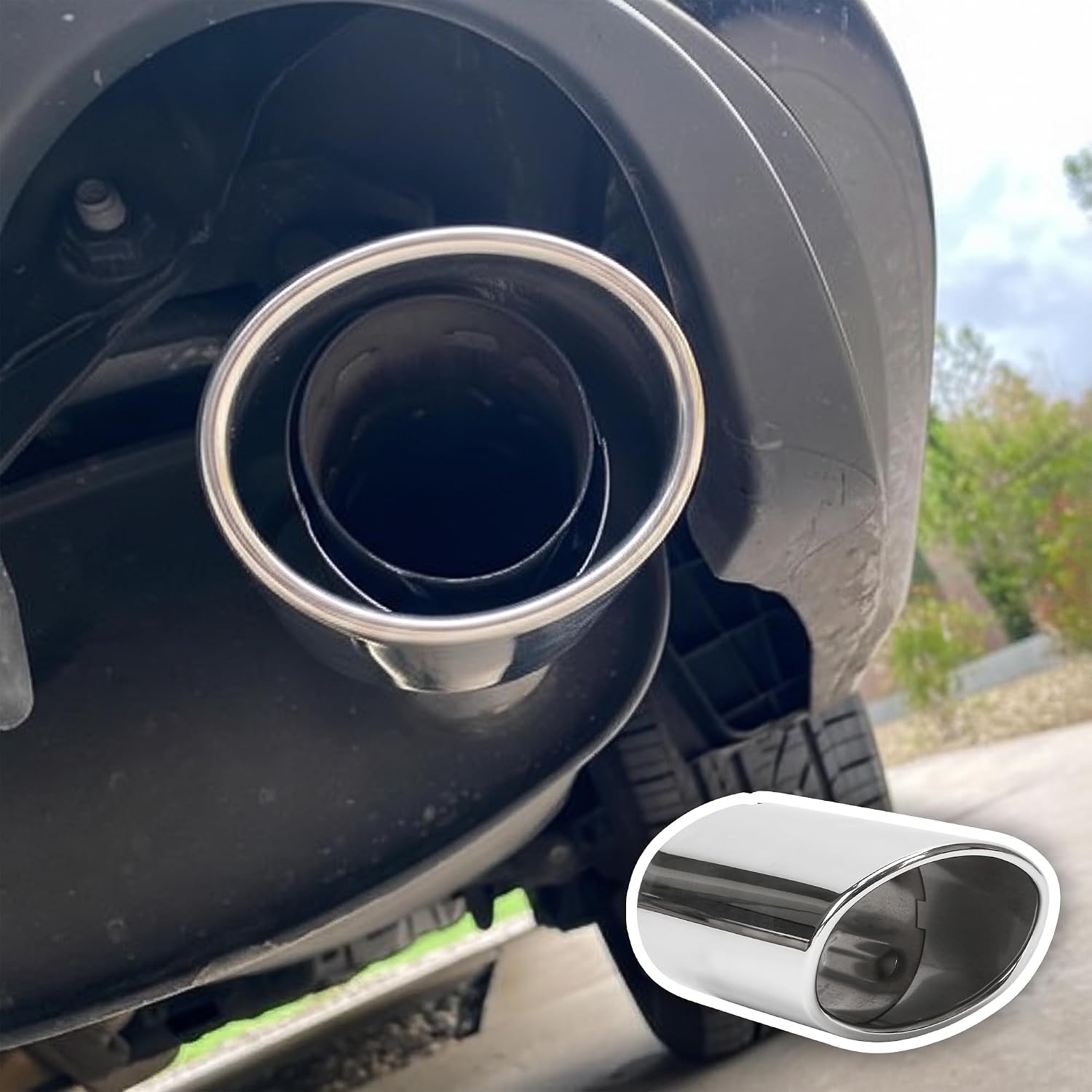 Muffler Exhaust Tip For Toyota RAV4 2019 2020 2021 2022 2023 Exhaust Pipe Nozzle Car Accessories End Tip Protector Stainless Steel Tail Decorative