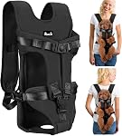 SlowTon Pet Sac à dos pour petits chiens moyens, jambes dehors & Sac de chiot pour chien facile à remplir jusqu'à 35lbs, Sac à dos réglable pour le transport de bagages avant pour le camping de randonnée (B,S)