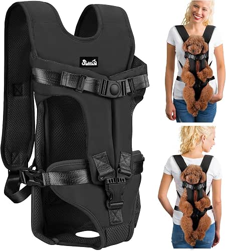 Lukovee Dog Backpack Carrier, Legs Out Easy-fit Dog Front Carrier