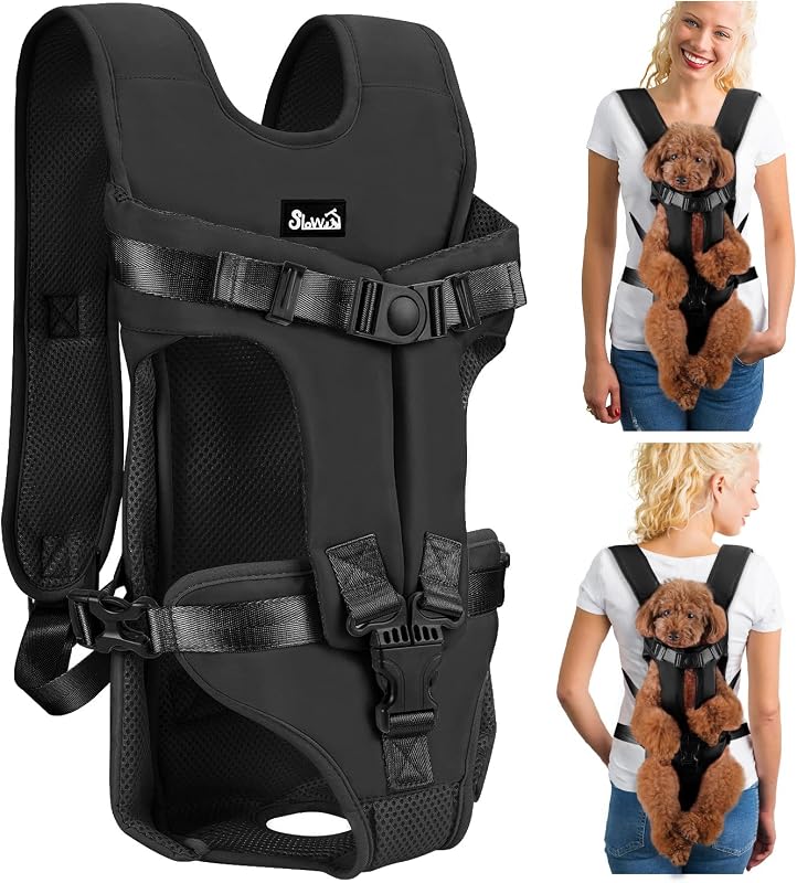 Lukovee Dog Backpack Carrier, Adjustable Front Carrier for Small Breeds | Legs Out Easy-fit, Hands Free, Lightweight, Dog Chest Pack for Hiking Travel Cycling Outdoor (B,Medium)