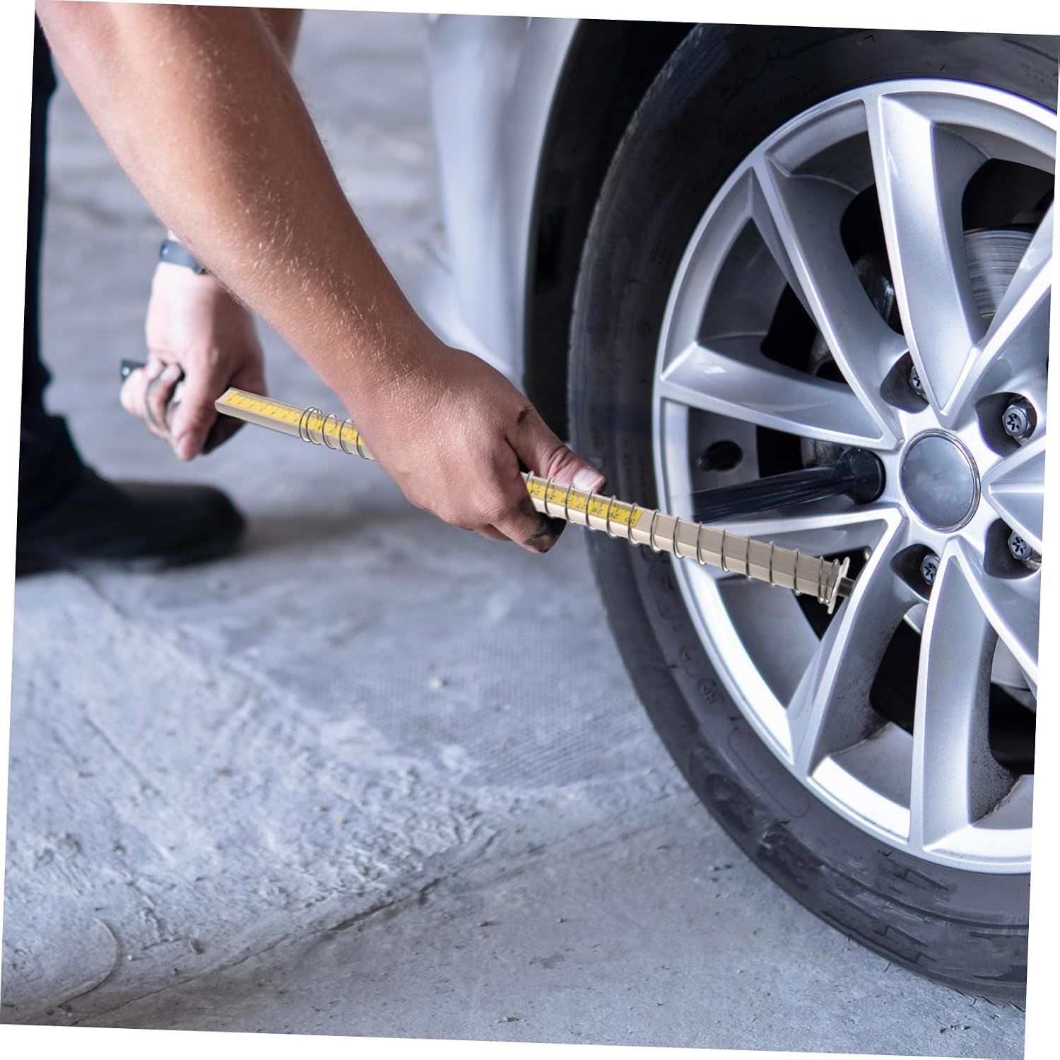 Wheel Balancer Measuring Tool Aluminum Ruler High Strength Accurate Tire Width Distance Gauge for Garage Tire Shop Wheel Alignment and Rim Repair