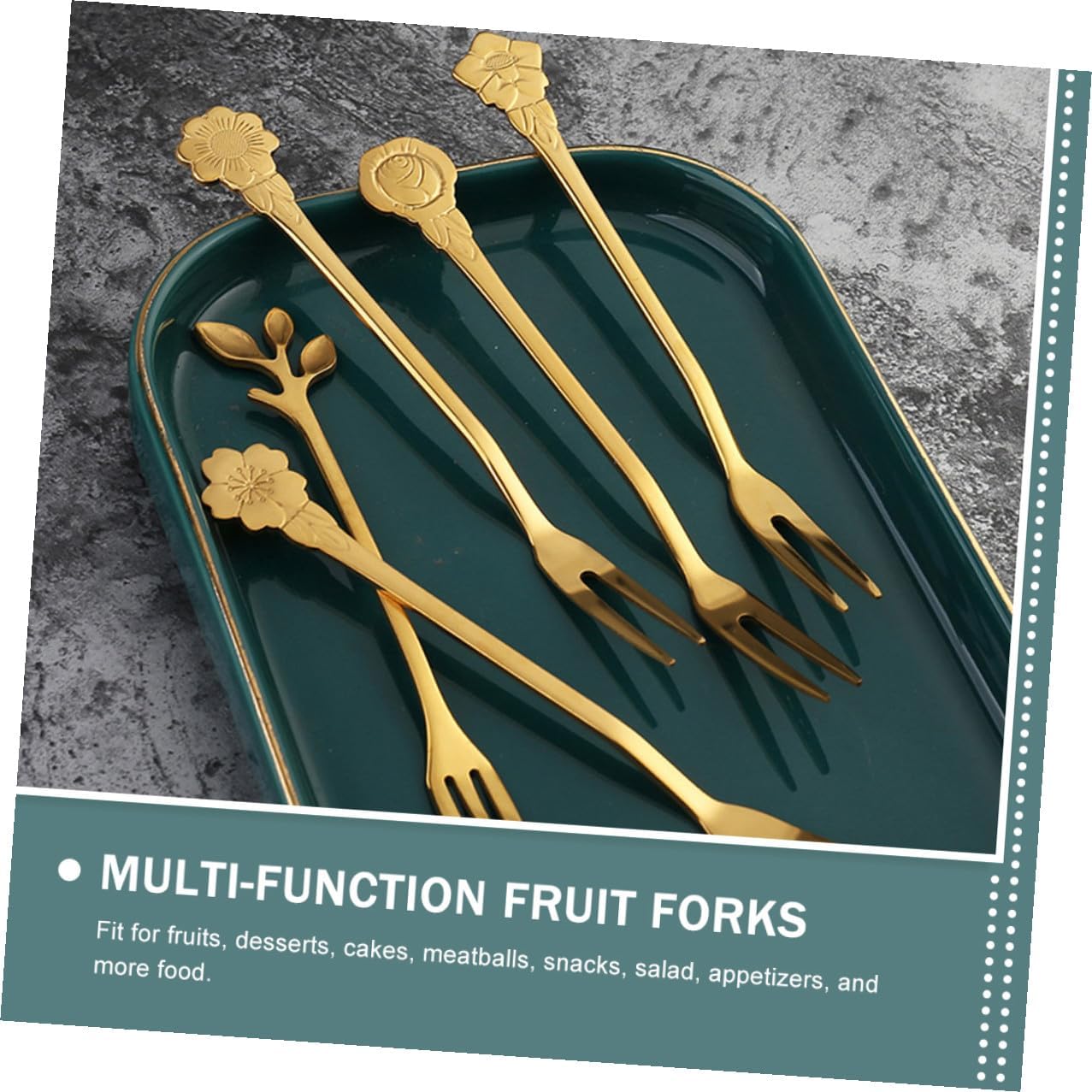 Artibetter 10pcs Stainless Steel Fruit Tasting Forks and Dessert Cake Forks Small Home Use with Metallic Gold Finish for Parties and Snacks