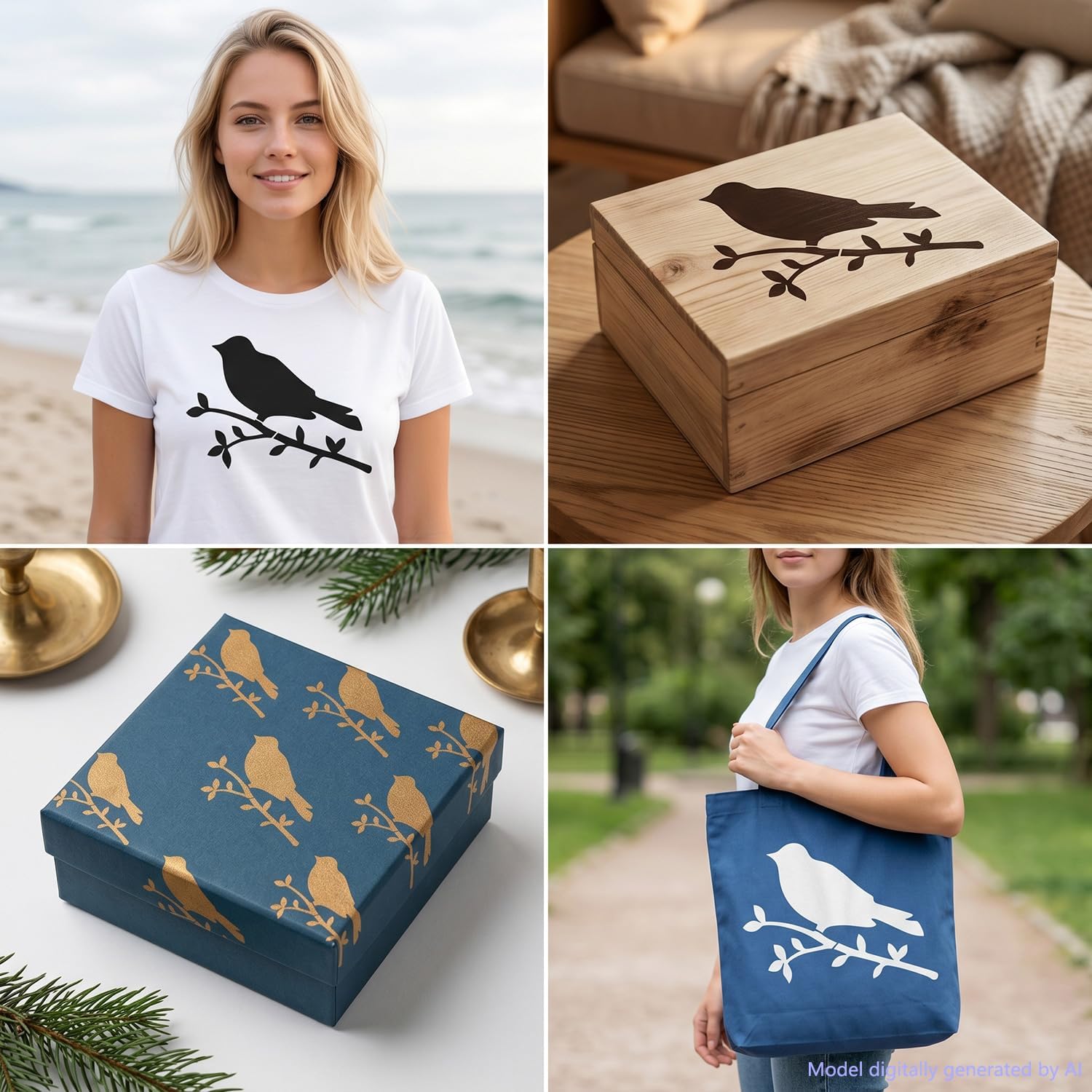 12 Pcs Birds Stencils for Painting Reusable Plastic 4.1×5.6 Inch Hummingbird on Tree Branch & Owl Stencils Drawing Templates for Crafts DIY Wall Canvas Notebook Knit Card Wood
