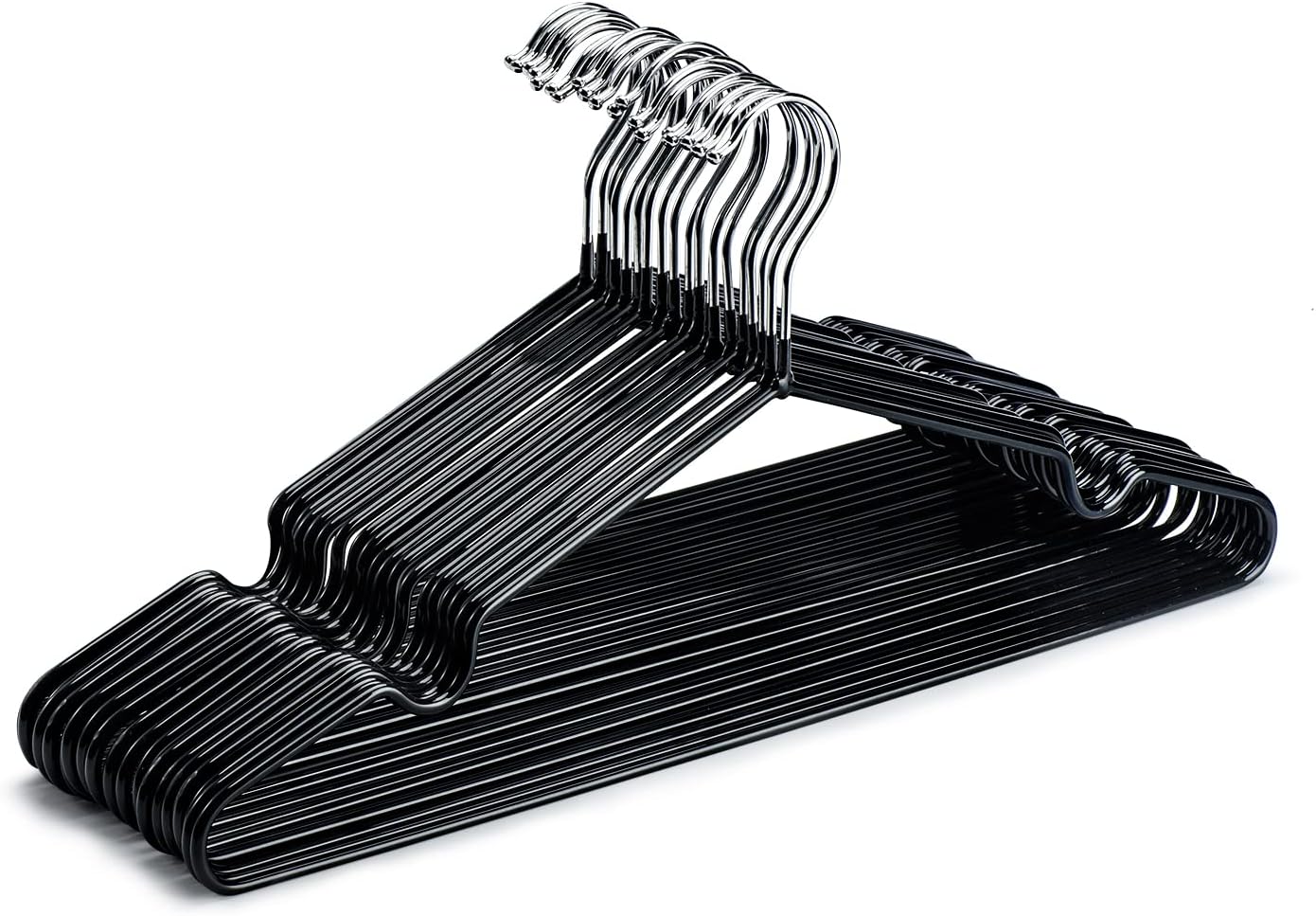 Lot Cintres Durable Cintres Métal Avec Revêtement Caoutchouc - Lot De 40, Antidérapants, 0,4 Cm D'épaisseur Cintres Support 5kg