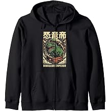 T-Rex dinosaur emperor in astronaut helmet with meteor sky Zip Hoodie