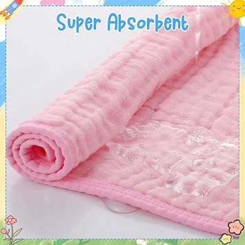 GSrenyu 5 Pack Large Baby Muslin Squares 100% Cotton 50x25cm Muslin Cloths