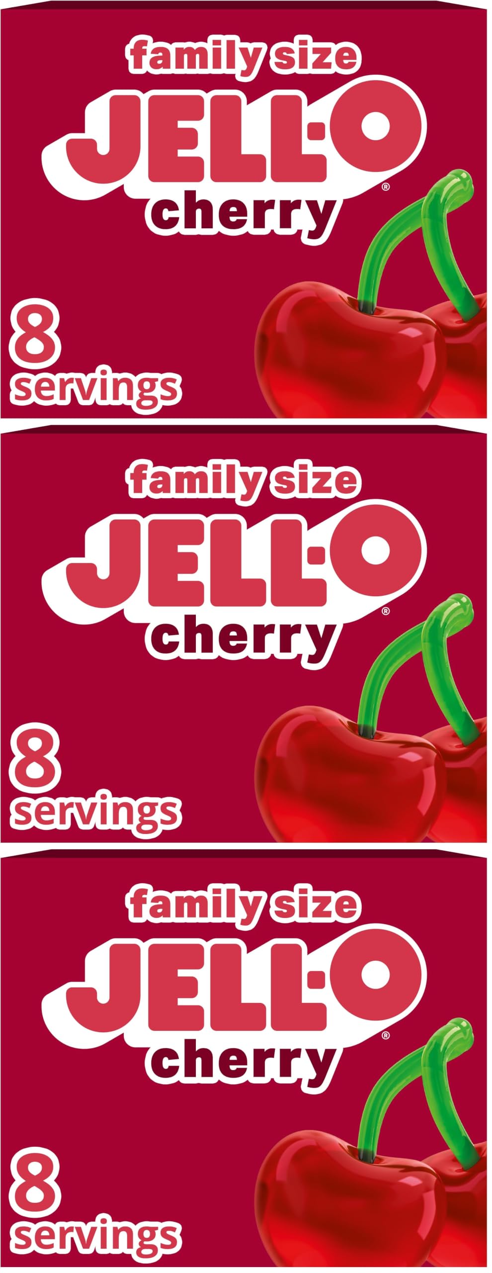 Jell-O Cherry / 6 Ounce (Pack of 3) / Red Gelatin