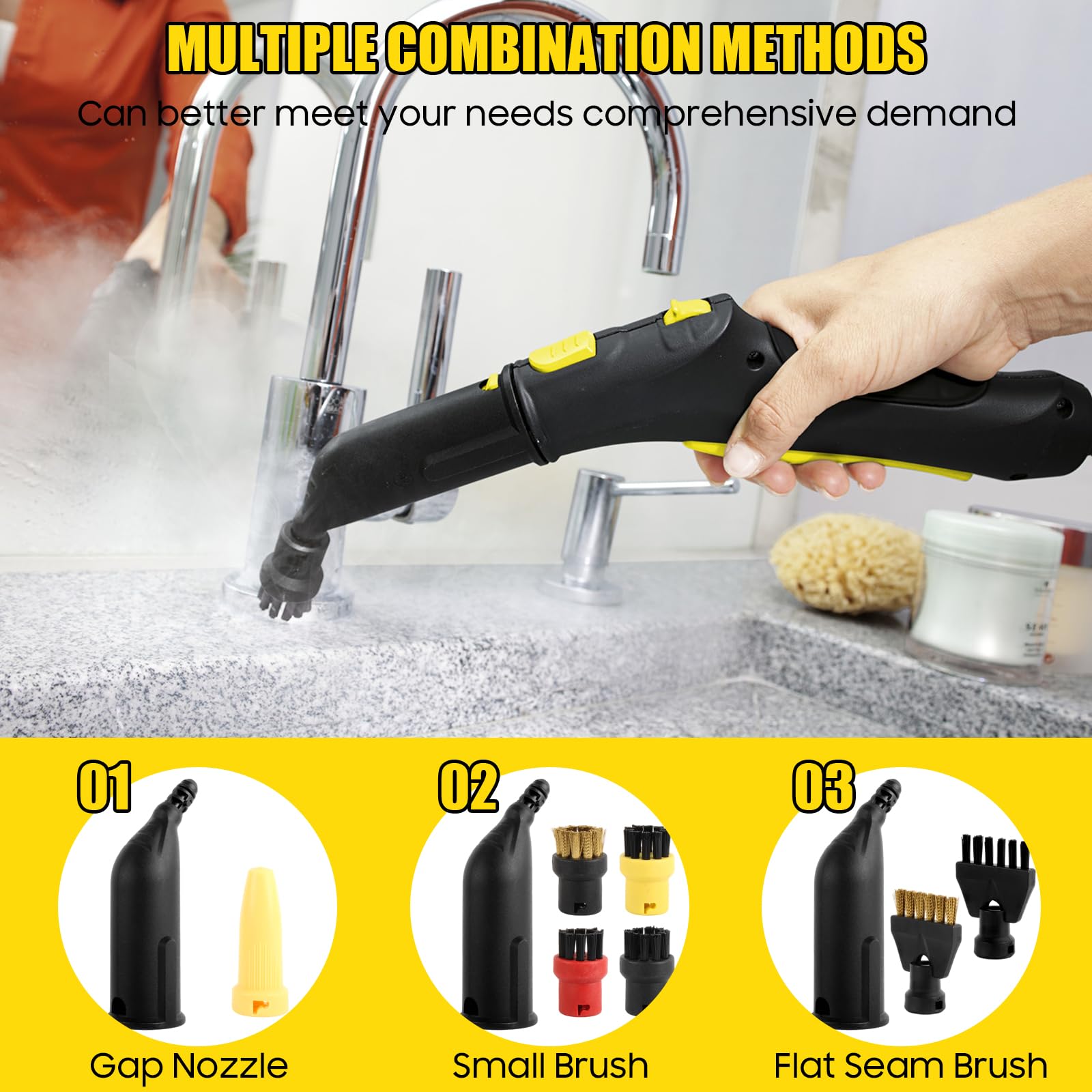 18 Stück Zubehör für Kärcher Dampfreiniger SC1 SC2 SC3 SC4 SC5 – Dampfreiniger Bürste Set, inkl Mikrofaser-Tücher, Gebogene Düse, Fugenbürste, Fensterabzieher – Perfekt für Gründliche Reinigung