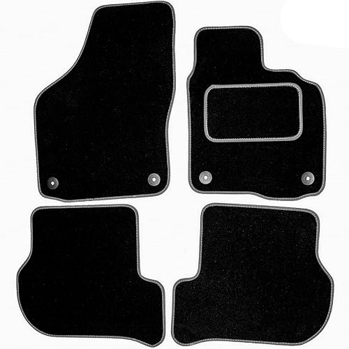 Sakura DD0709GY Lot de 6 Tapis de Voiture sur Mesure Noir