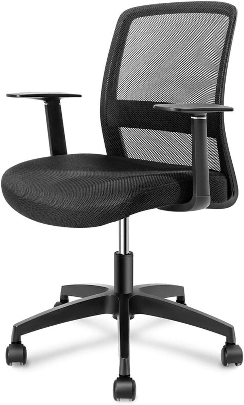 Task Chair/Gaming Chairs Office Desk Chair - Mid-Back Black Mesh Swivel Ergonomic Task Office Chair with T-Arms - Adjustable Swivel Chair with Lumbar Support for Home Office Ergonomic Desk Chair