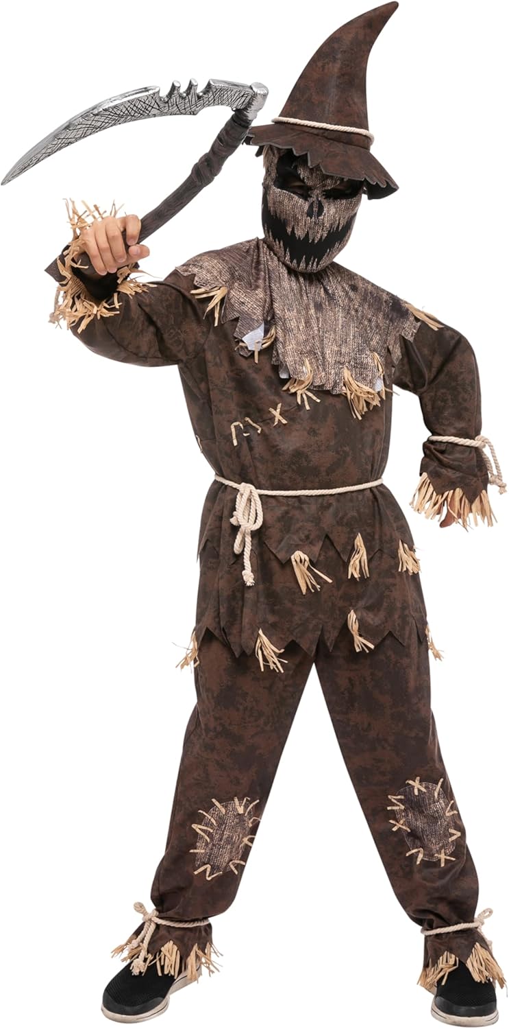 Spooktacular Creations Halloween Boys Scarecrow Costume, Kids Scary Scarecrow Dress-up for Role-Playing