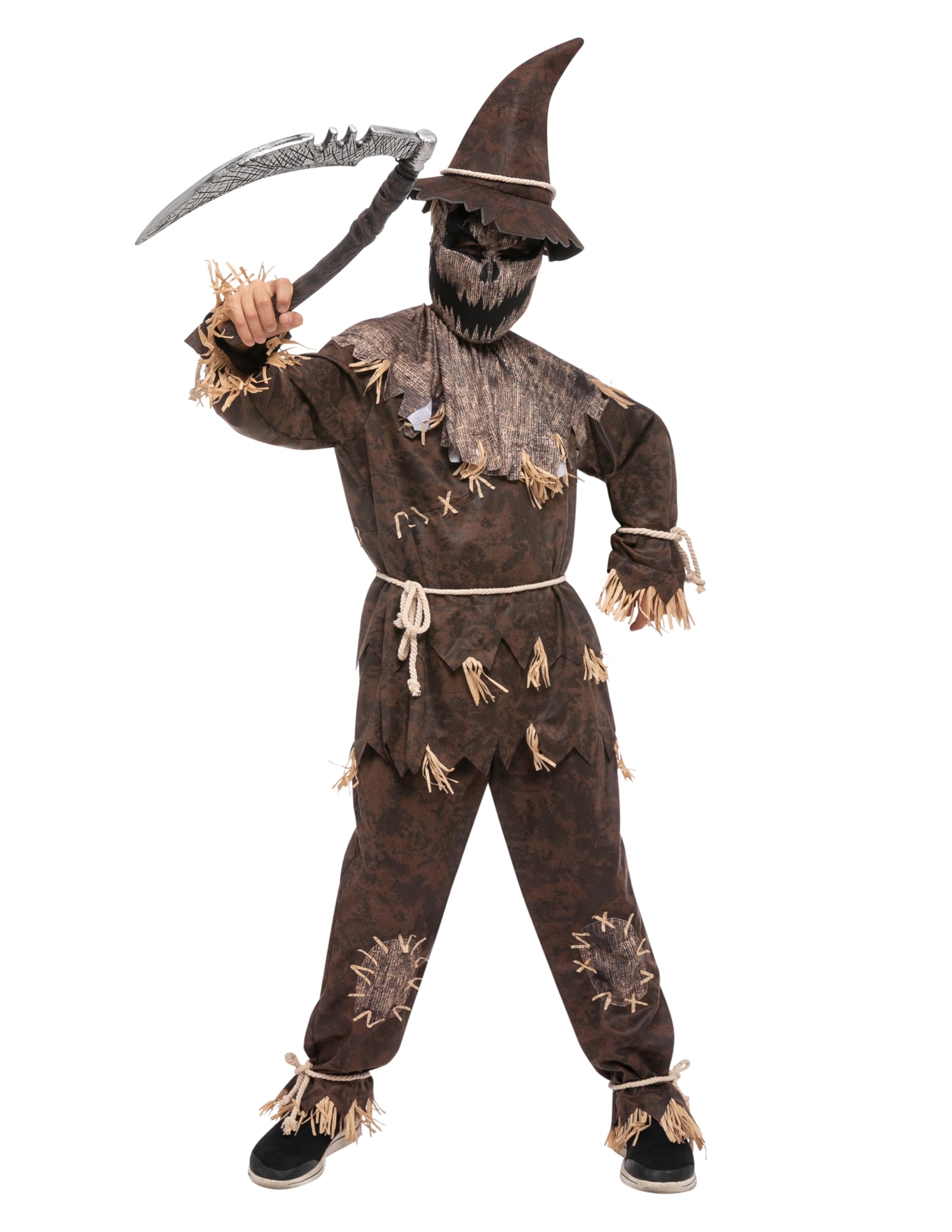 Amscan Costume Spaventapasseri Da Zucca Per Bambini – Include Vestaglia E Maschera, Taglie 4-12 Anni