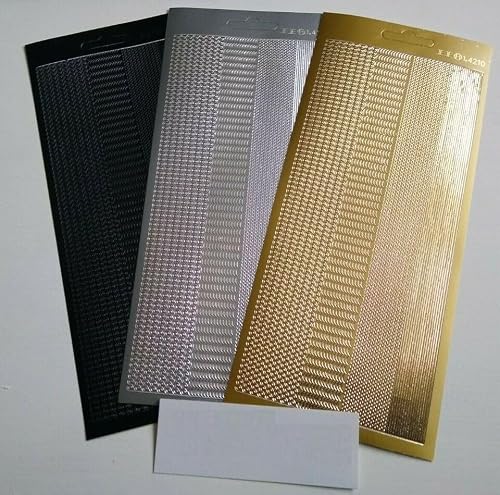 TRTO 1Pcs Black Color Mixed Thin Straight Wavy Circle Border Peel Off Stickers Card Making Craft Easy to Use and Sticks