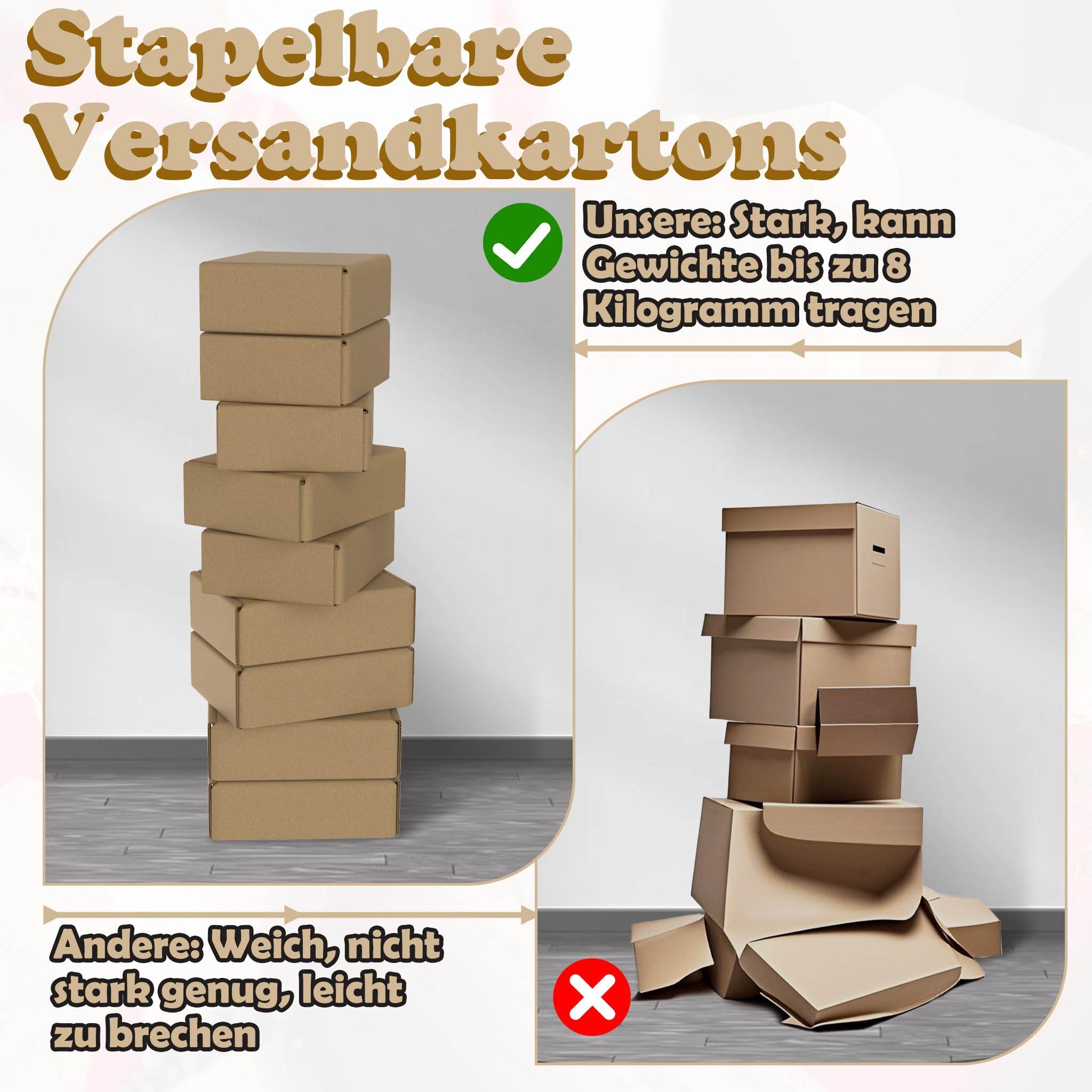 UISEBRT 20 cajas de cartón para envíos de mercancías, cajas plegables de cartón ondulado para envíos de mercancías grandes, color marrón, caja de documentos para el envío de mercancías pequeñas (15 x