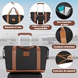 Kono Set de 6 Valises de Voyage Rigide Ensemble de Valise (55/65/74cm) à 4 roulettes avec Portable Vanity Case et Pliable Sac de Voyage pour Sport avec Trousse de Maquillage, Noir/Marron - 3