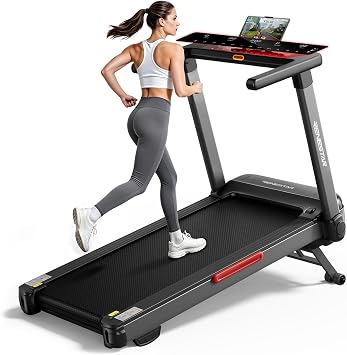 Renestar Treadmills for Home with 25% Auto Incline - Extra Large LED Touchscreen, 8.5MPH Max Speed, Bluetooth Speaker, 300LBS Capacity, 3.5HP Office Home Treadmills for Running Jogging Walking