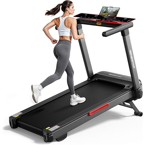 Renestar Treadmills for Home with 25% Auto Incline - Extra Large LED Touchscreen, 8.5MPH Max Speed, Bluetooth Speaker, 300LBS Capacity, 3.5HP Office Home Treadmills for Running Jogging Walking