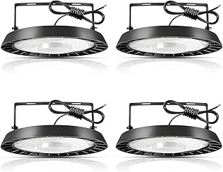200W Led UFO Industrielampe,Werkstatt Hallenbeleuchtung kaltweiß 6500K,UFO Werkstattlampe LED High Bay Licht Hallenstrahler Licht für Werkstätten und Fabrikhallen Industrie (4PCS, 200W)