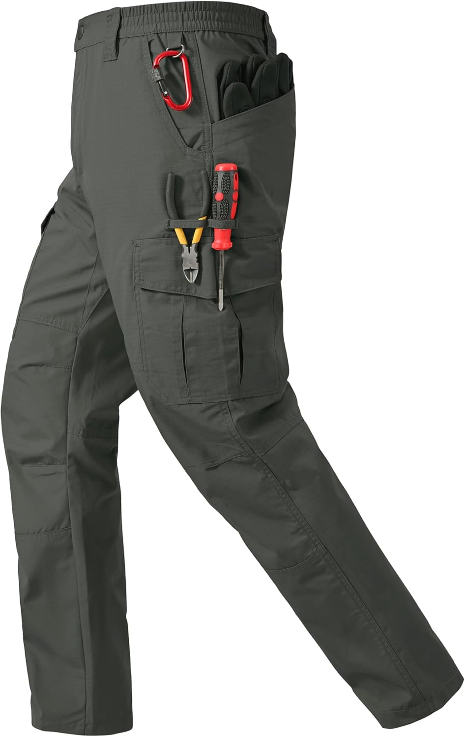CNBQDD Mens Work Pants Ripstop Waterproof Cargo Pants for Men with 7 Pockets Tactical Hiking Pants