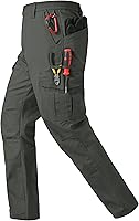 CNBQDD Men's Ripstop Waterproof Cargo Pants with 7 Pockets - Tactical Work Hiking Pants, Durable & Flexible