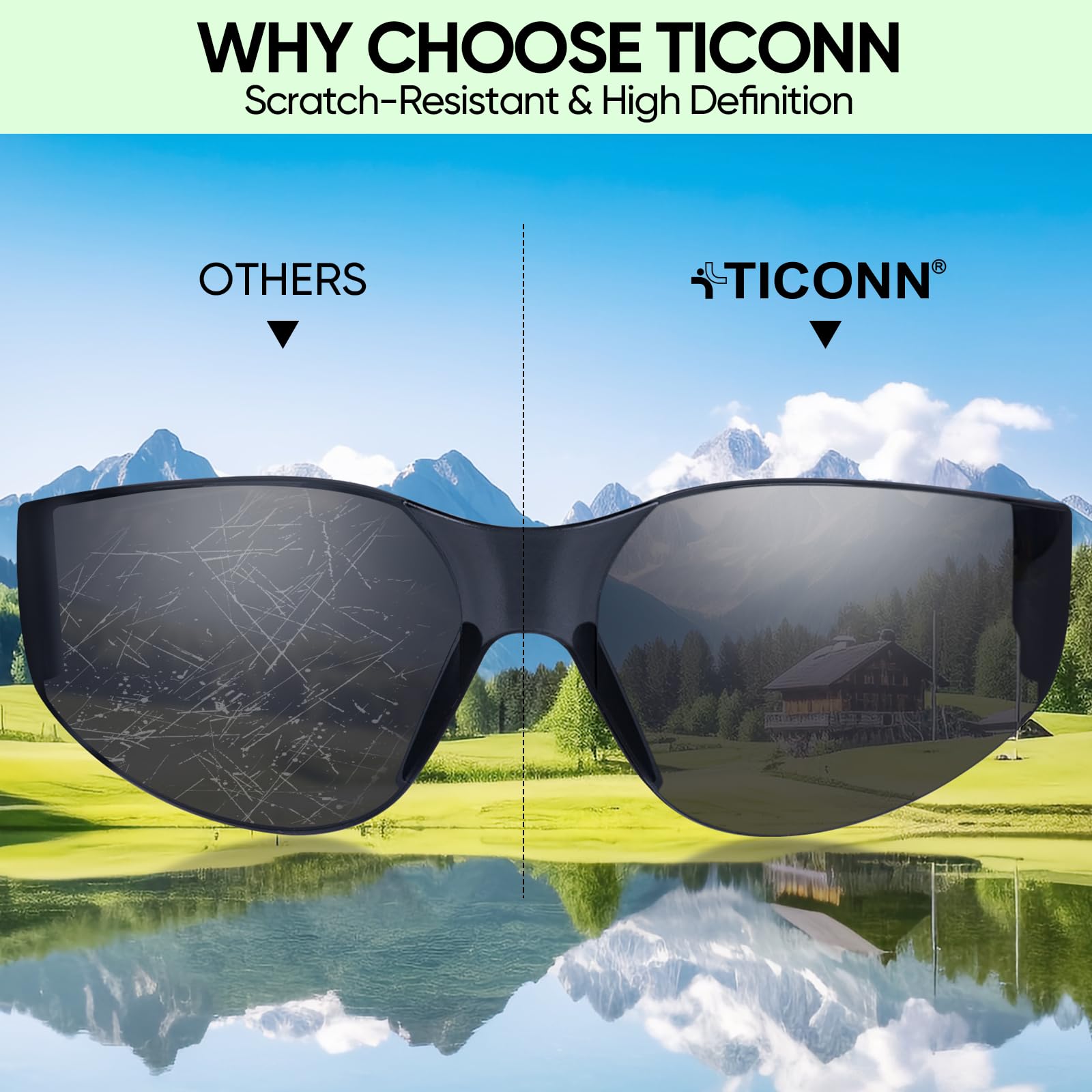 TICONN 12 gafas de seguridad para hombre, gafas de seguridad resistentes a arañazos y impactos, cumple con la norma ANSI Z87.1 (carbón, paquete de 12)