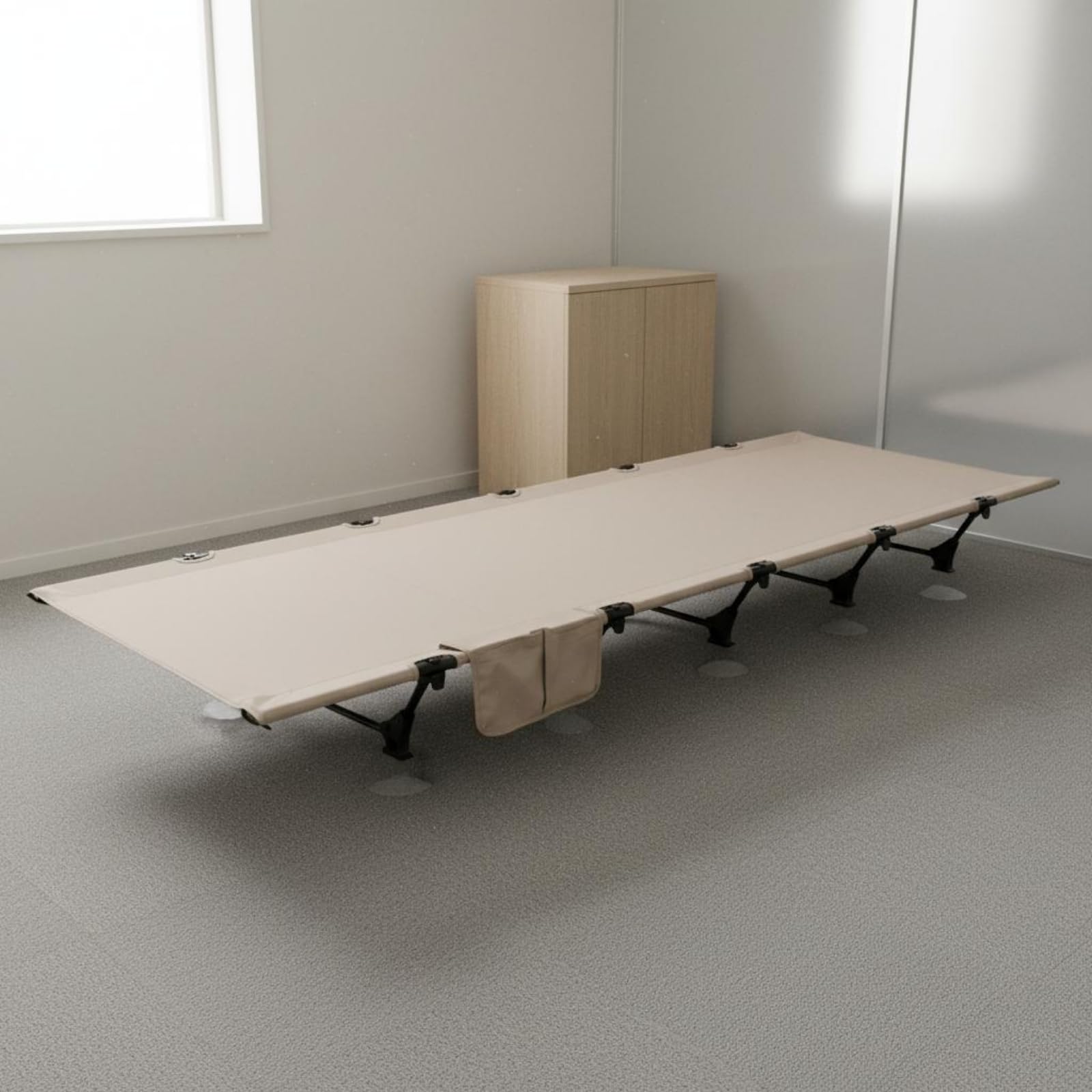 Gralara Letto da Campeggio Portatile Pieghevole Culla Lettino Rialzato Largo 65 Cm Struttura Robusta in Alluminio Carico 150 Kg Adatto a Campeggio Relax in, Nero