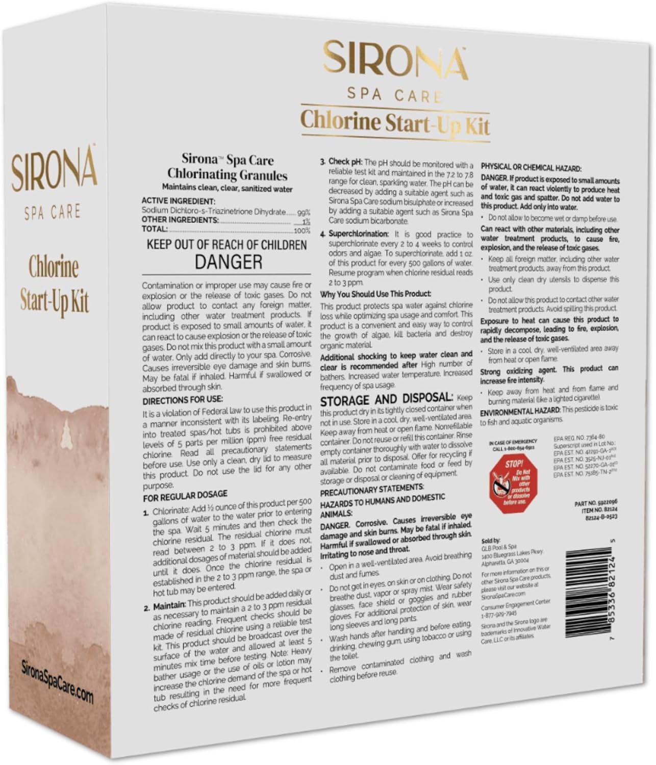 Sirona Spa Care Chlorine Start Up Kit for Spas and Hot Tubs