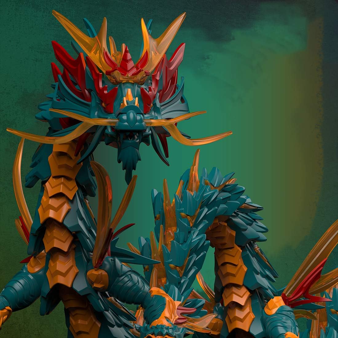 Quibuilds Azure Dragon - Modelo de montaje 3D para adultos, kit de modelo de dragón de bestia celestial china antigua, 4 horas de tiempo de montaje, regalo para coleccionistas de figuras de anime