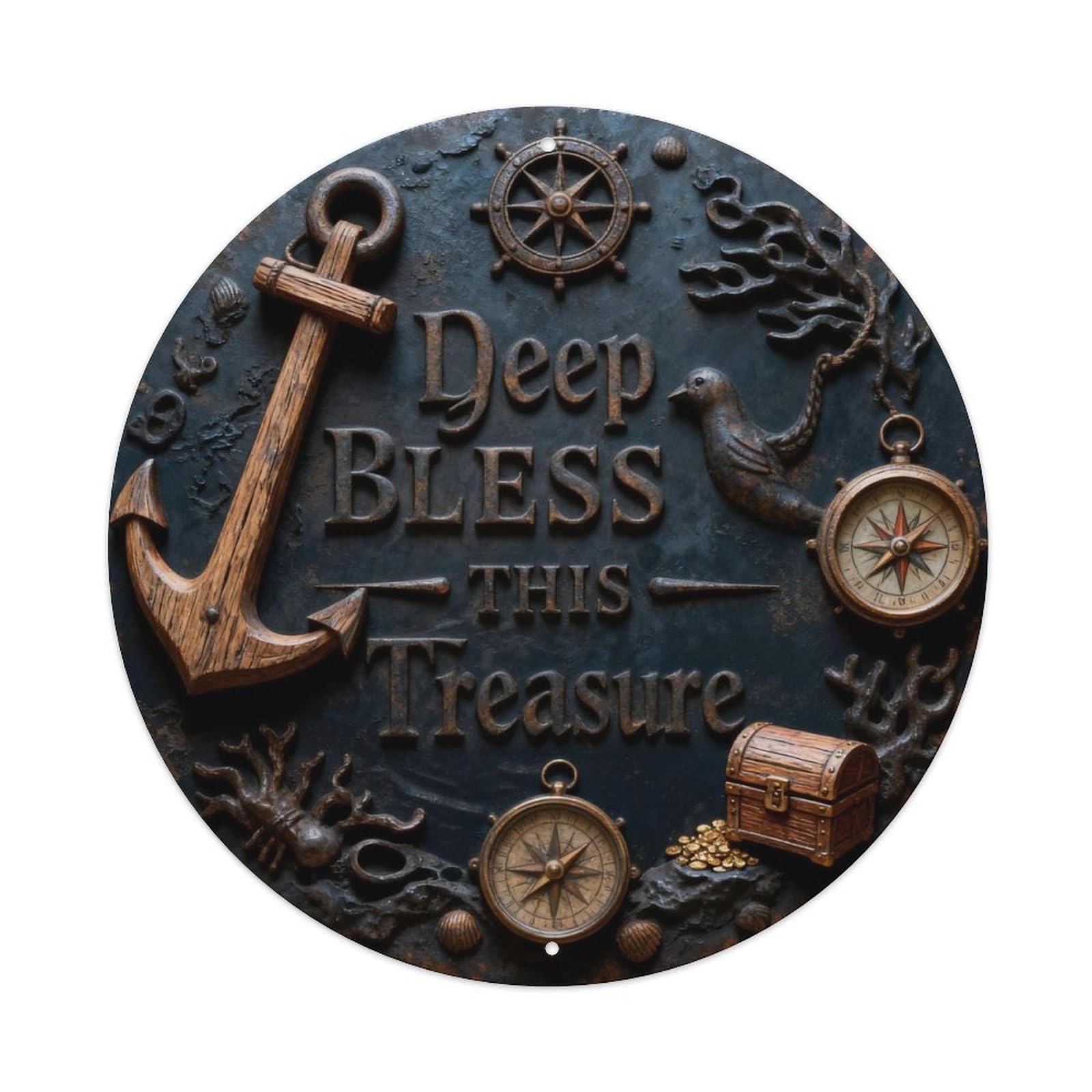 Deep Sea Treasure Metal Tin Sign Plaque