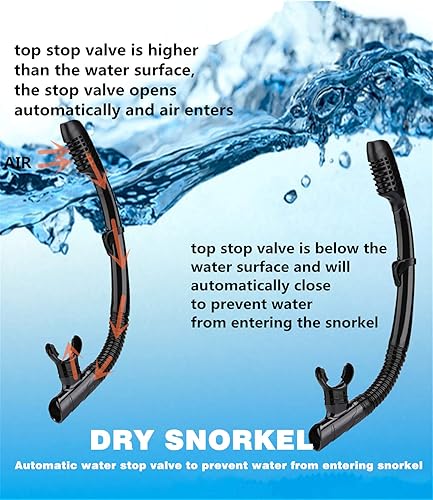 Miniatura 4 de Juego de máscara de esnórquel para adultos y jóvenes, máscara de buceo y gafas de natación de esnórquel completamente secas son adecuadas para