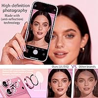 Vista 4 de Compatible con iPhone 12 Pro Max, protector de lente de cámara rosa, Apple iPhone 12 Pro Max, protector de lente con purpurina, accesorios