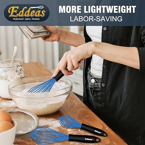Miniatura 111 de Batidor pequeño de acero inoxidable de 10 pulgadas con mango largo para batir, batir, mezclar salsas, mezclar ingredientes, cocina pequeña Wisk