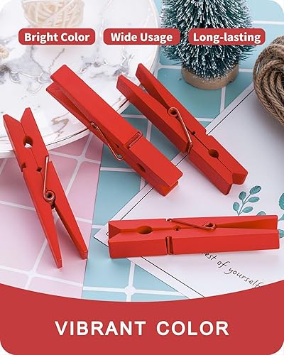 Vista 26 de Alfileres de ropa de madera para manualidades, pinzas de cierre de agarre fuerte, clips de ropa de madera de abedul, pinzas de ropa para colgar