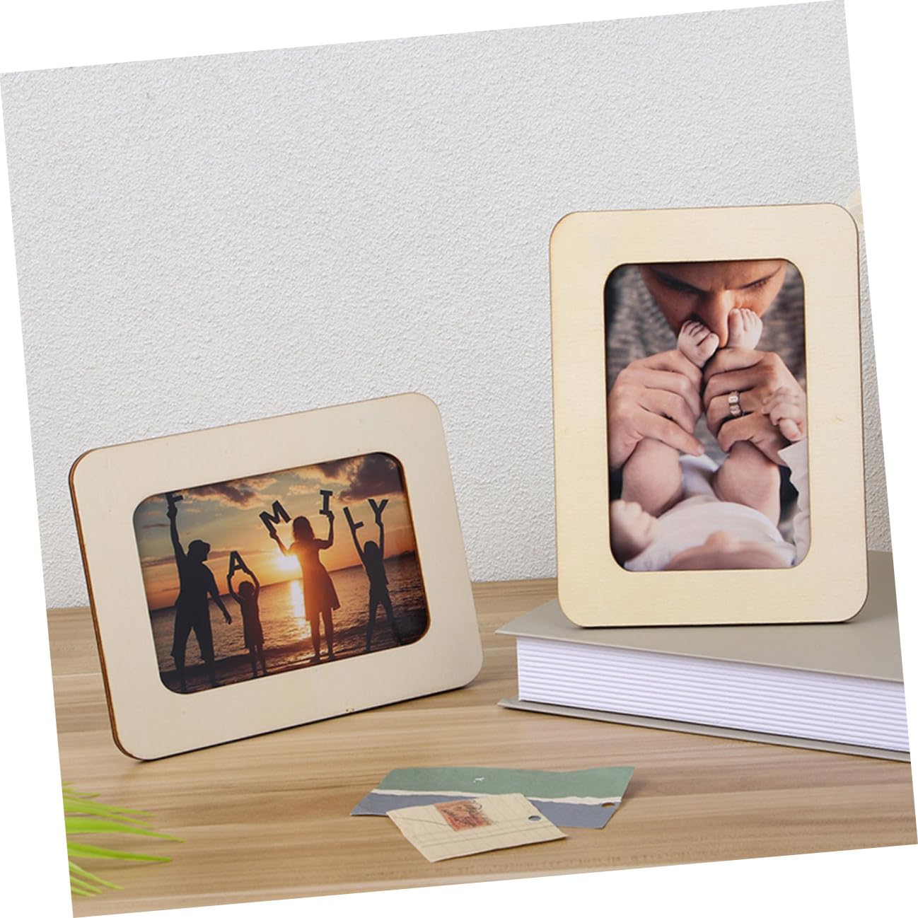 Homoyoyo Cornice per Foto in Legno Grezzo Fai da Te Set 12 Pezzi Cornice Artigianale da Tavolo per Decorazione Casa Soggiorno Camera da Letto Ufficio