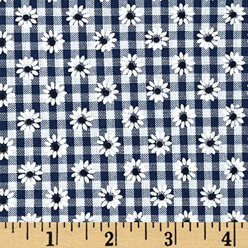 Woven 1/8 Daisy Gingham Navy Fabric