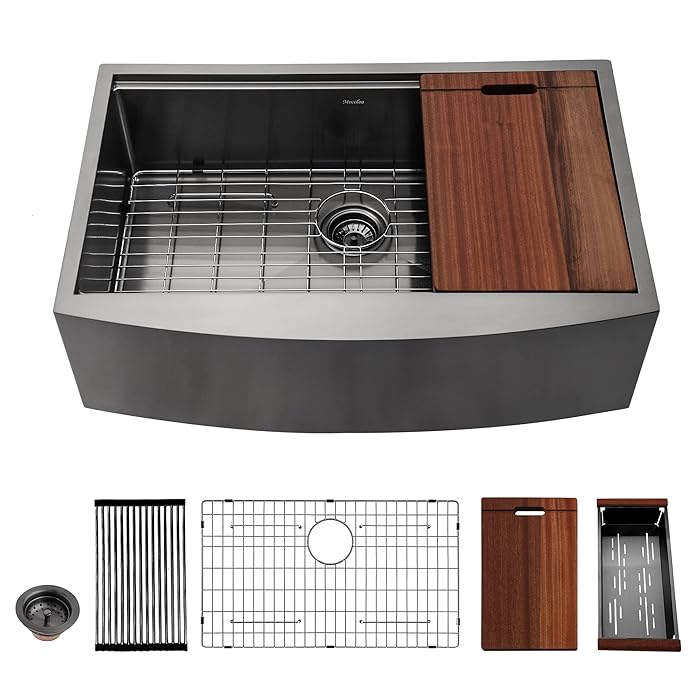 Buy 33 Black Farmhouse Sink Mocoloo 33 x 22 inches Apron Front