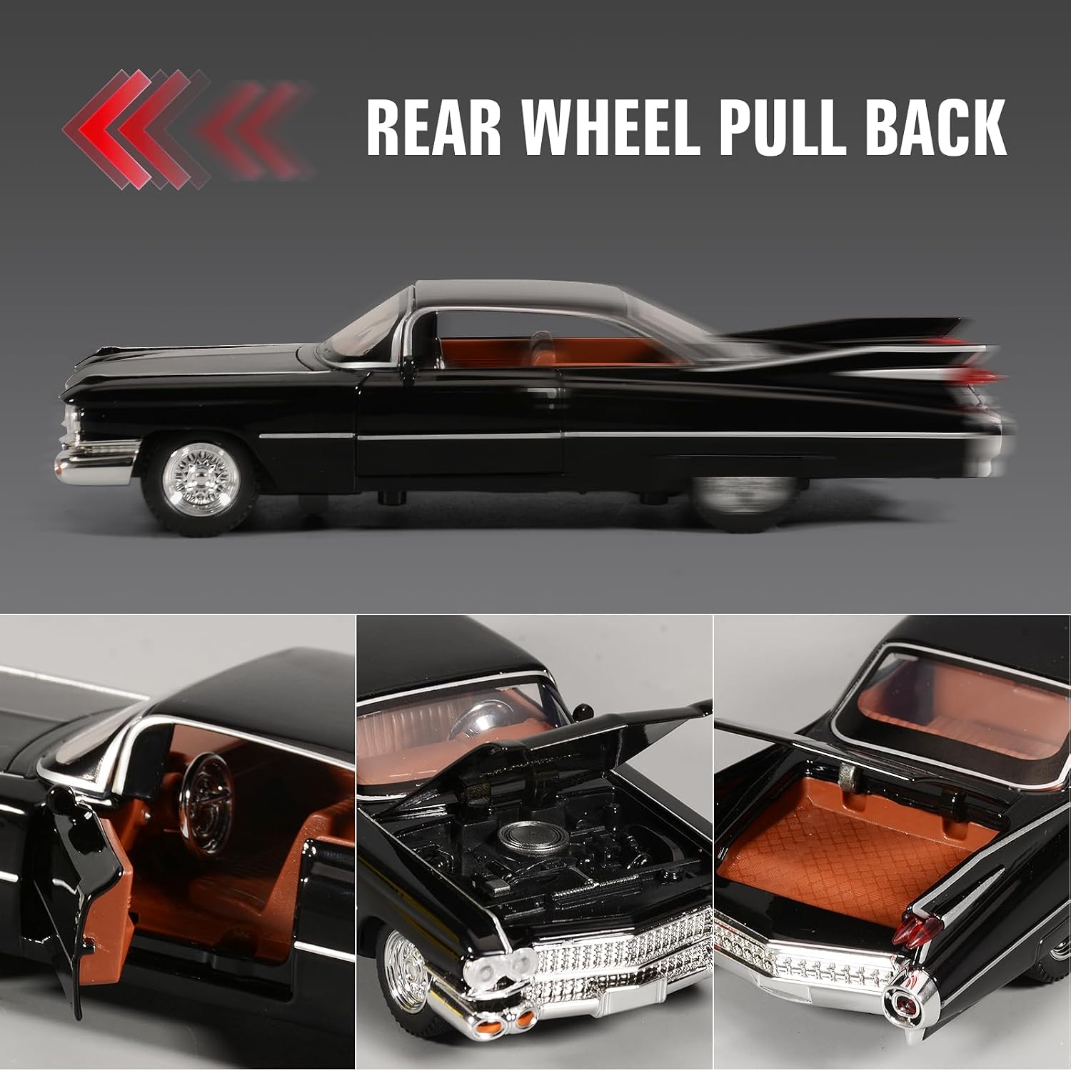 Toy Car Model 1 32 Diecast Cars Collection Model Car Kits Die Cast Metal Toy Cars for Kids Age 3-12 Pull Back Toy Cars with Light and Sound Toddler Car Toys for 3+ Years Old Boys Holiday（Black）