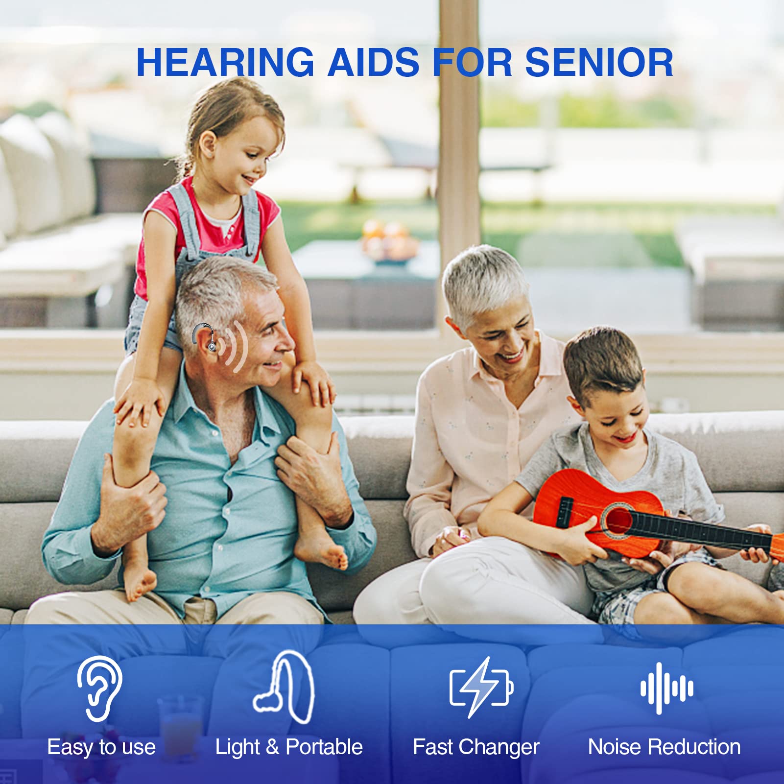 Hearing Aids for Adults Seniors, Rechargeable BTE (Behind The Ear