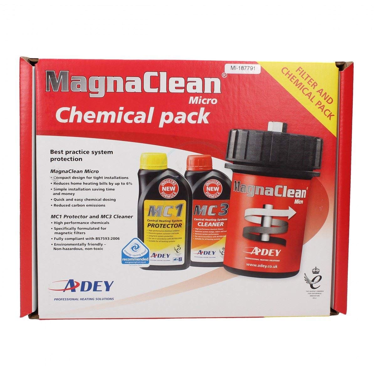 Adey MagnaClean Micro Black 22mm Filter & Boxed Chemical Pack