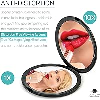 Vista 4 de Espejo compacto de aumento para monederos, aumento 1x/10x, espejo de maquillaje de viaje de doble cara, espejo de bolsillo pequeño de 4 pulgadas