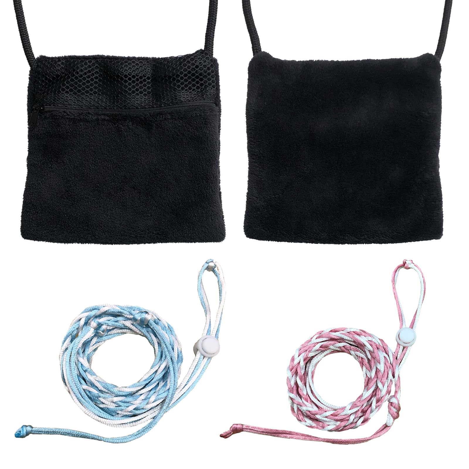2 Pics Sugar Glider Pouch and 2 Pics Hamster Leash Small Animal Carry Pouch with Adjustable – Cozy & Portable Habitat for Small Pets (Hamsters, Rat, Marmosets, Squirrels)