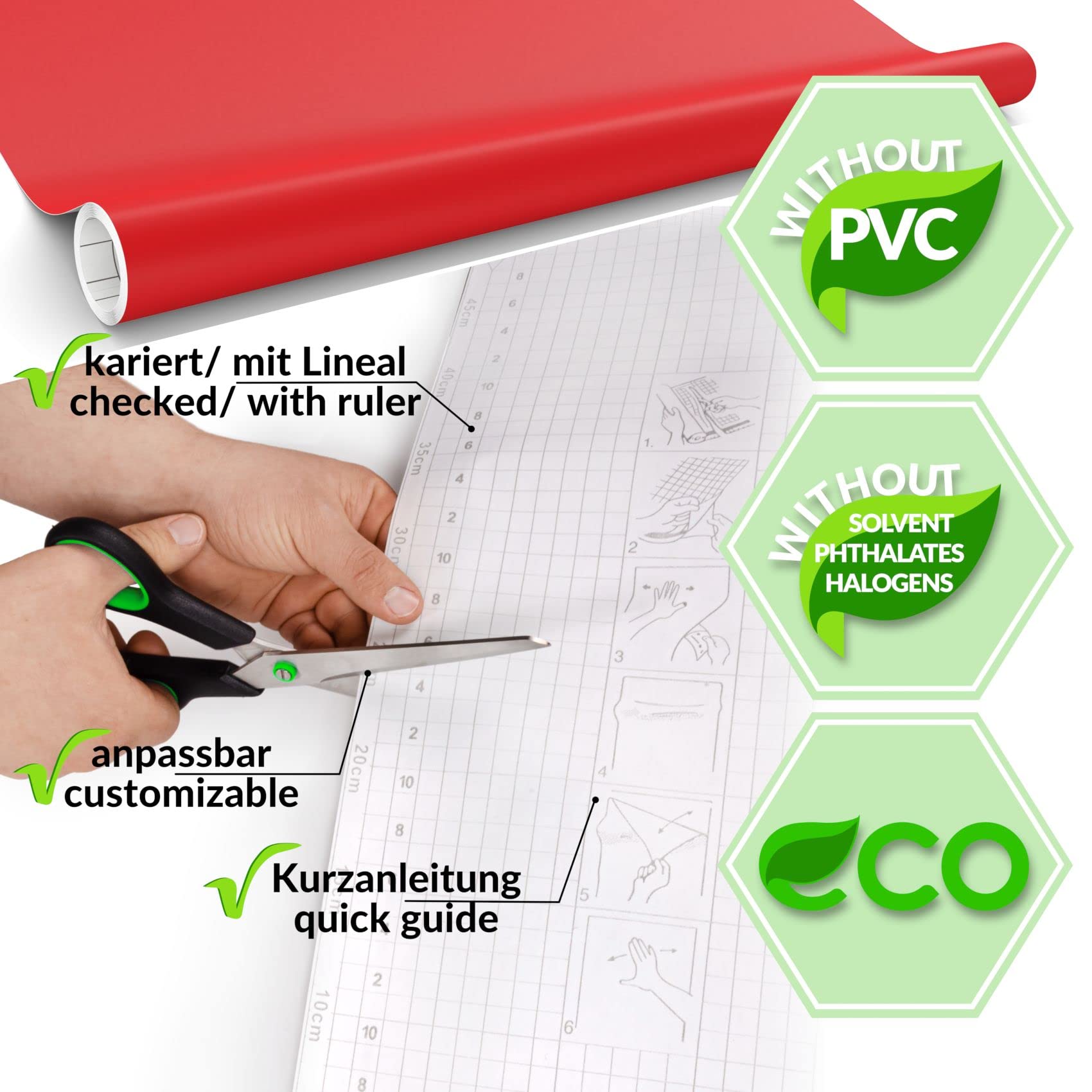 Abyssaly Lámina Autoadhesiva Para Muebles, Color Negro, 60 Cm X 500 Cm