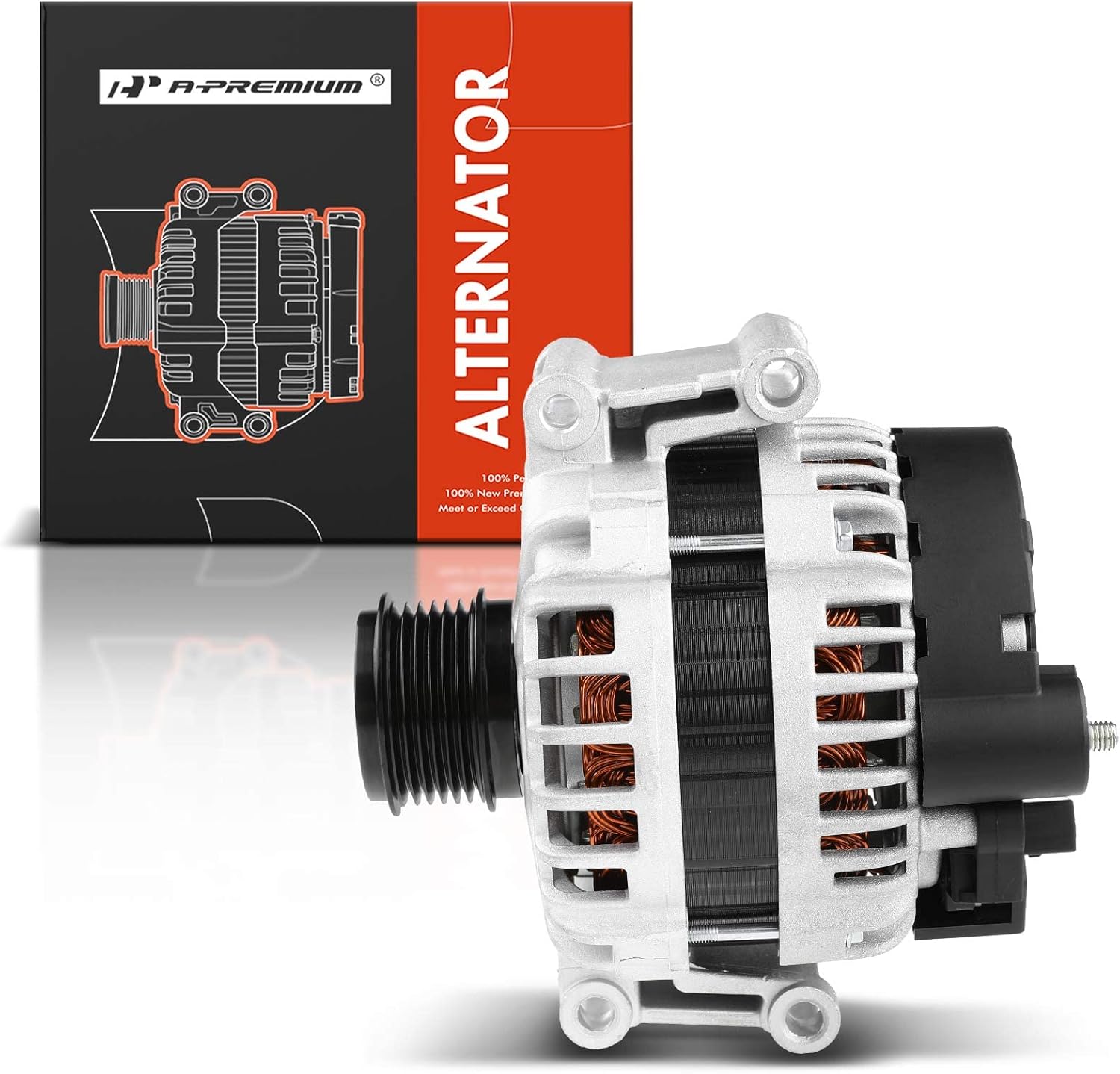 A-Premium Alternator Compatible with Audi A4 2013-2014, A4 Quattro 2013-2014, A5 2013-2014, A5 Quattro 2013-2014, Q5 2013-2014, 1.8L 2.0L, 150A 12V CW