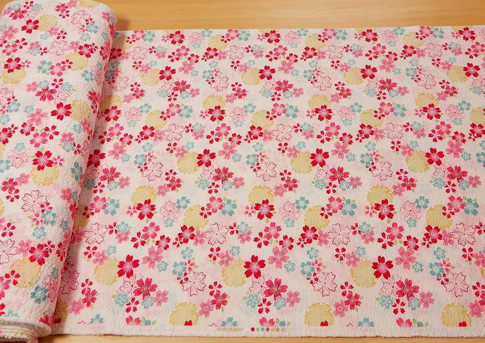 Amazon | リップル 生地 桜 桜柄 和柄 花柄 女の子 浴衣 ゆかた 布
