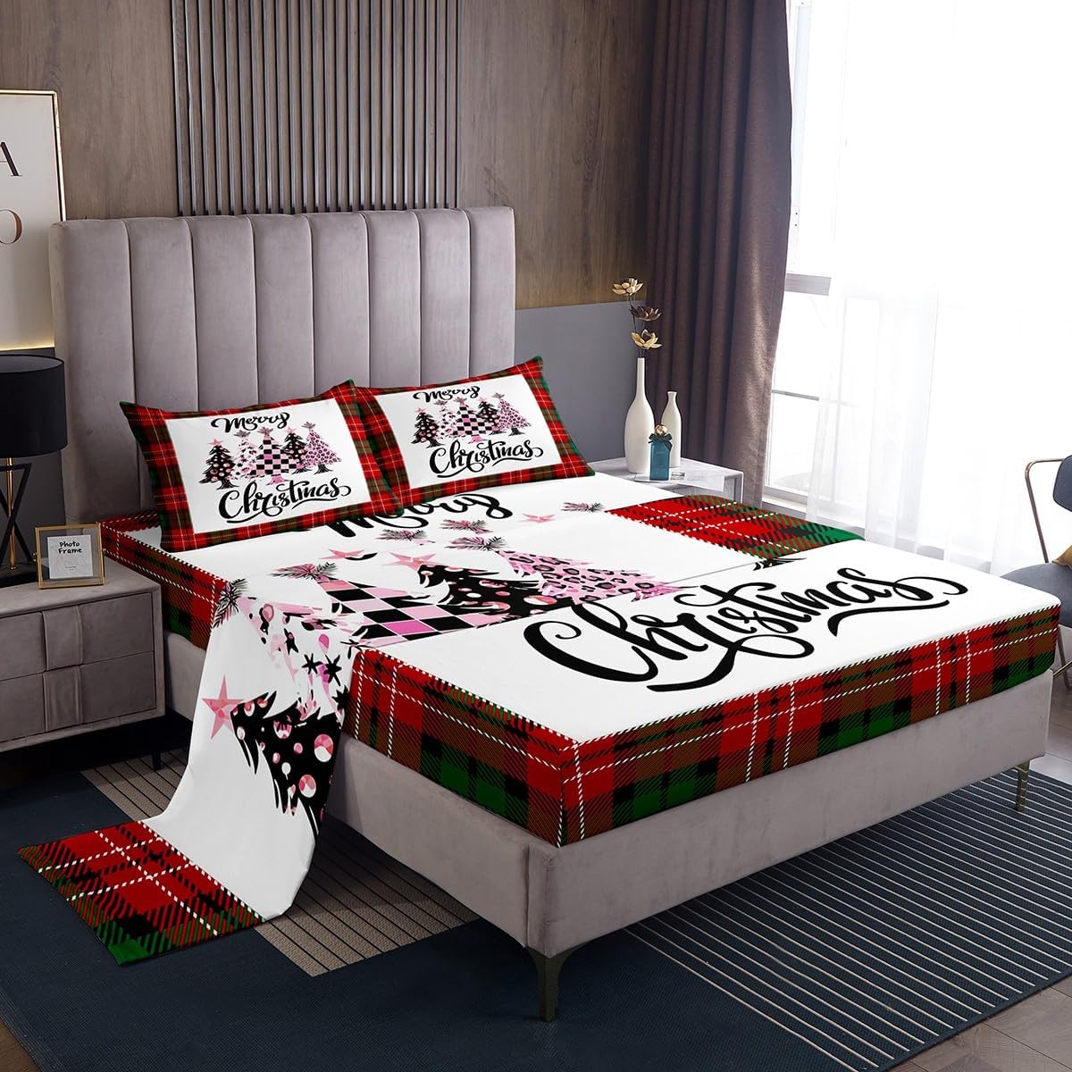 Spider Bat Bed Sheet Queen Set Pumpkin Lantern Sheets Sets Adults Bedroom Decor Owl Cat Ghost Microfiber Bedding Set with Flat,Fitted Sheet,2 Pillow Cases