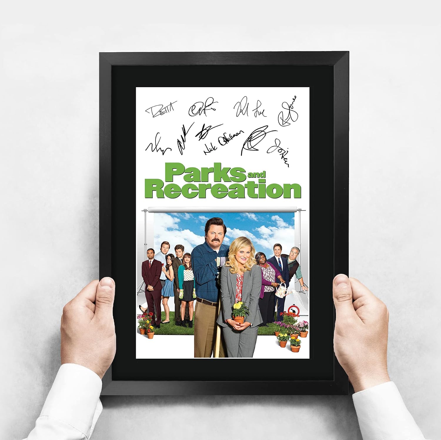 HWC Trading Parks and Recreation Amy Poehler 16 x 12 inch Framed Gifts Printed Signed Autograph Picture for TV Memorabilia Fans - 16" x 12" Framed