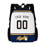 Milwaukee Backpack School Bags Custom Name Number for Men Youth Boy Gift